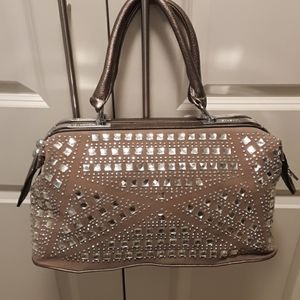 Silver and grey boutique studded purse